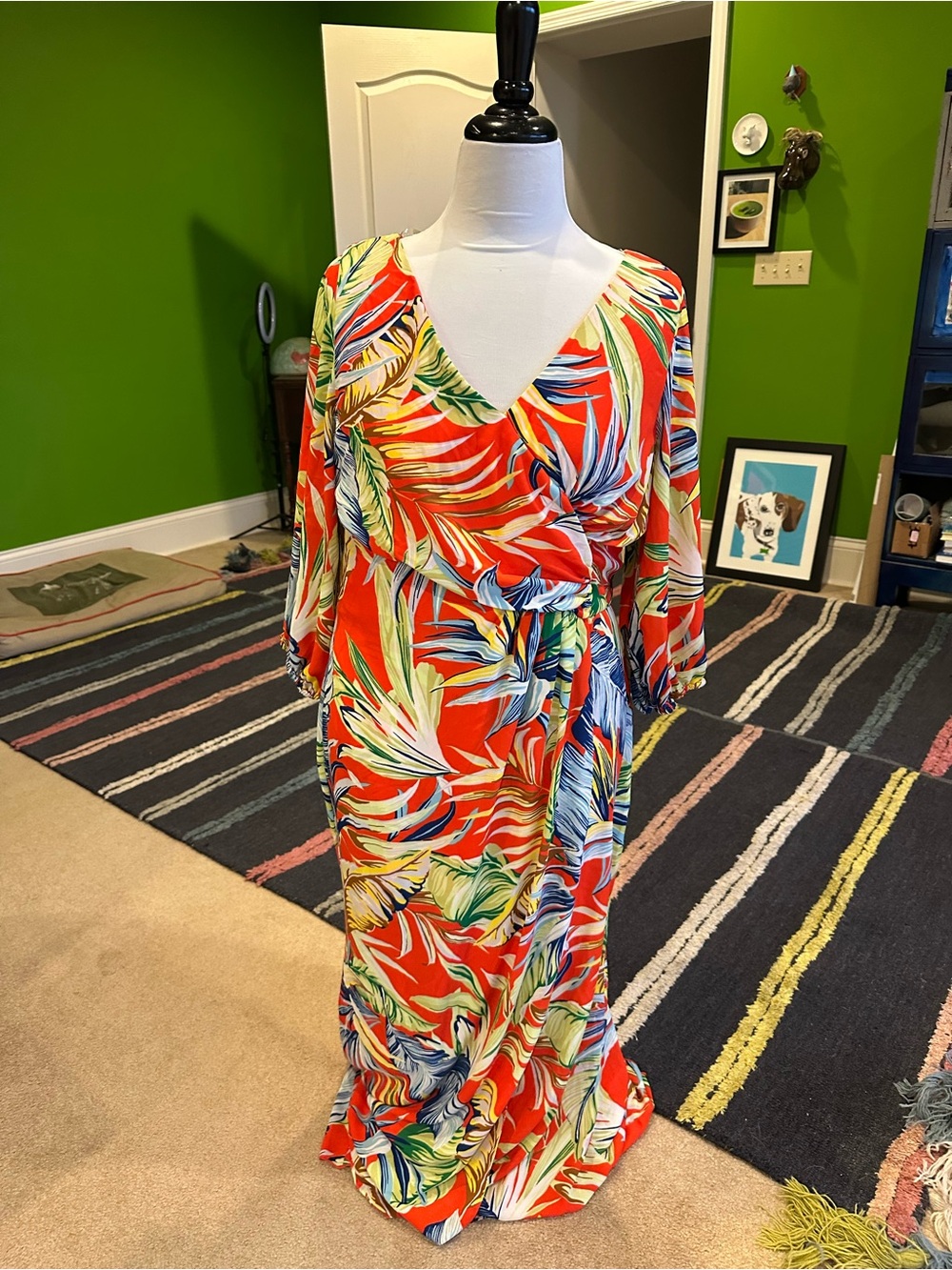 Women’s Tropical Print Maxi Dress